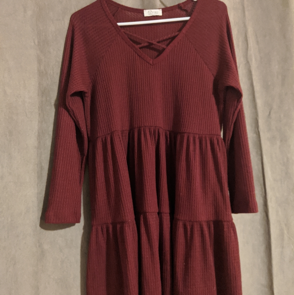 Maroon sweater dress